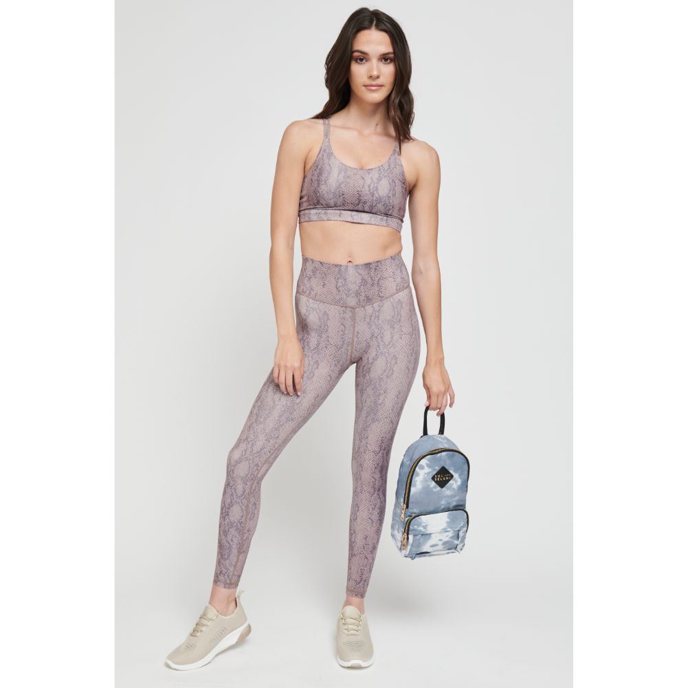 Woman wearing Cloud Grey Sol and Selene Hustle Sling Backpack 841764105552 View 4 | Cloud Grey