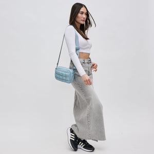 Woman wearing Sky Blue Sol and Selene Inspiration - Quilted Nylon Crossbody 841764109420 View 3 | Sky Blue