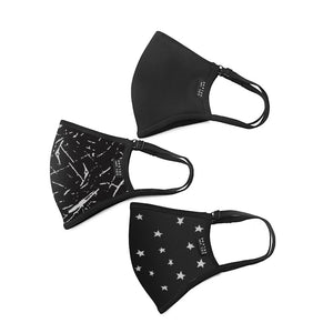 Sol and Selene Protective Face Mask - 3 Piece Pack Masks 841764105378 View 5 | Black/Black Marble/Black Star