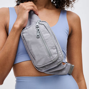 Woman wearing Grey Sol and Selene Hip Hugger Belt Bag 841764103251 View 4 | Grey