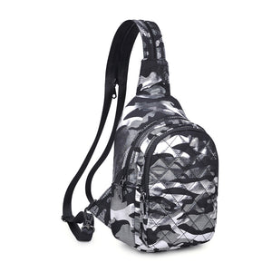 Sol and Selene On The Run Sling Backpack 841764104432 View 6 | Silver Metallic Camo