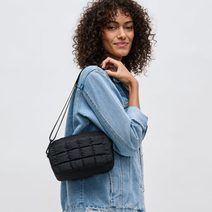 Woman wearing Black Sol and Selene Inspiration - Quilted Nylon Crossbody 841764108379 View 2 | Black
