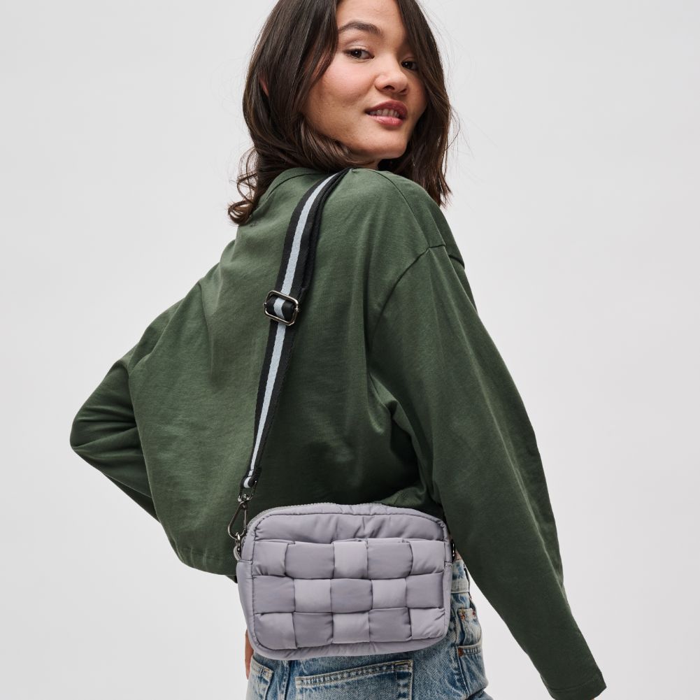 Woman wearing Carbon Sol and Selene Inspiration - Woven Nylon Crossbody 841764107594 View 2 | Carbon