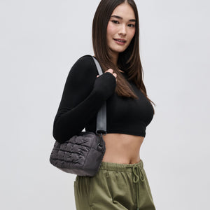 Woman wearing Carbon Sol and Selene Inspiration - Quilted Nylon Crossbody 841764108386 View 2 | Carbon
