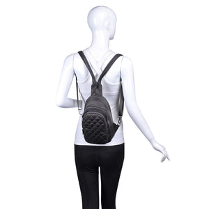 Woman wearing Charcoal Sol and Selene On The Run Sling Backpack 841764104425 View 1 | Charcoal