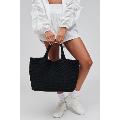 Woman wearing Black Sol and Selene Sky's The Limit - Large Tote 841764107822 View 1 | Black