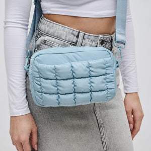 Woman wearing Sky Blue Sol and Selene Inspiration - Quilted Nylon Crossbody 841764109420 View 4 | Sky Blue