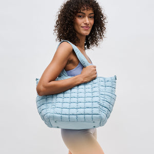 Woman wearing Sky Blue Sol and Selene Dreamer Tote 841764109468 View 1 | Sky Blue