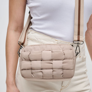 Woman wearing Nude Sol and Selene Inspiration - Woven Nylon Crossbody 841764107587 View 4 | Nude