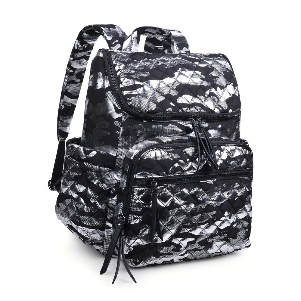 Urban Expressions Destination Women : Backpacks : Backpack 841764104395 | Silver Metallic Camo
