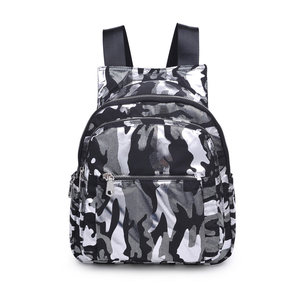 Urban Expressions Rise & Shine Women : Backpacks : Backpack 841764104258 | Silver Metallic Camo