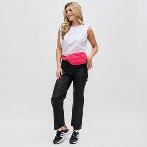 Woman wearing Hot Pink Sol and Selene Resurgence Belt Bag 841764109727 View 4 | Hot Pink