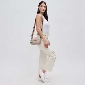 Woman wearing Nude Sol and Selene Inspiration - Woven Nylon Crossbody 841764107587 View 3 | Nude