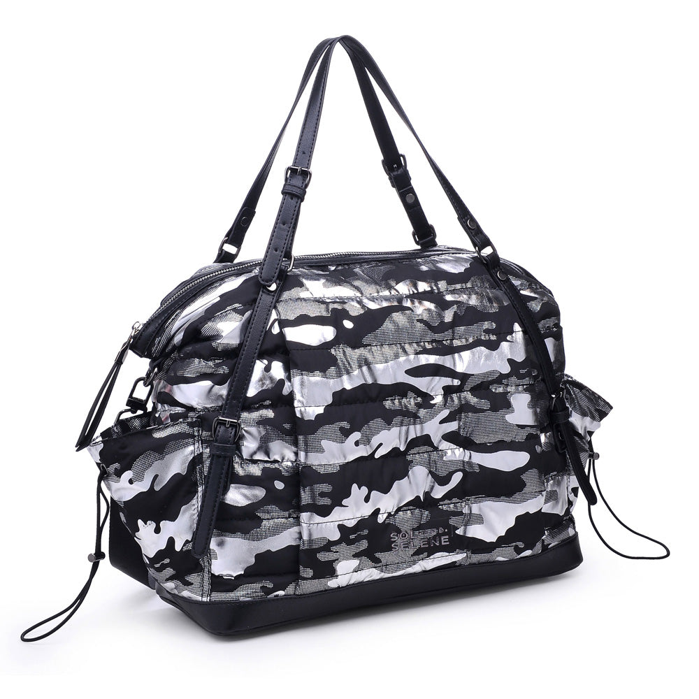 Urban Expressions Rain Check Women : Handbags : Tote 841764104227 | Silver Metallic Camo