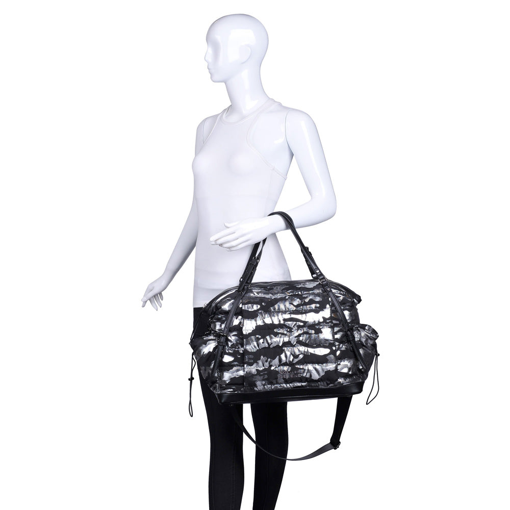 Urban Expressions Rain Check Women : Handbags : Tote 841764104227 | Silver Metallic Camo